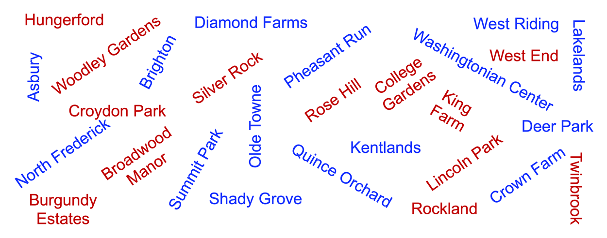 Neighborhoods in Gaithersburg and Rockville